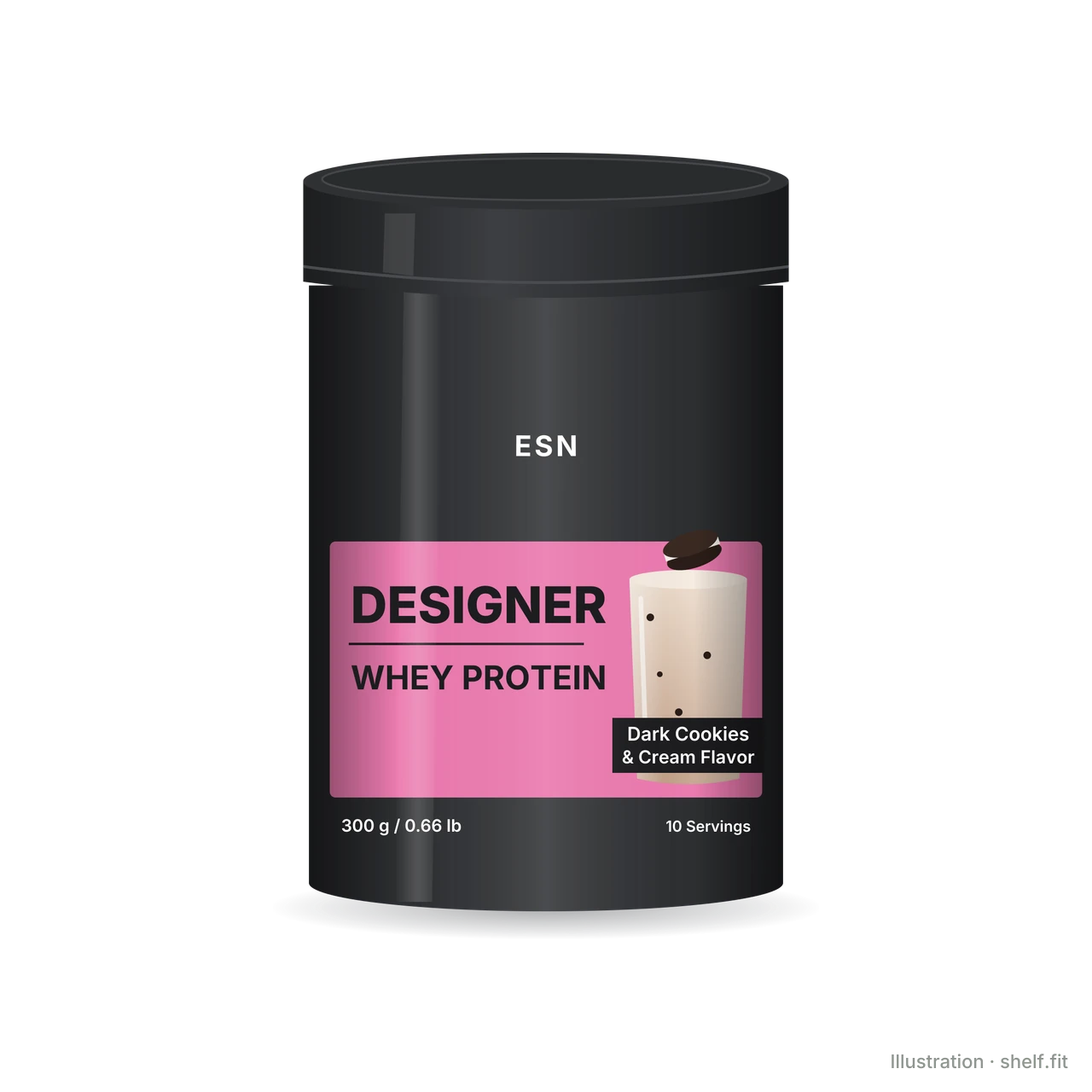 Illustration: Designer Whey Protein Dark Cookies & Cream
