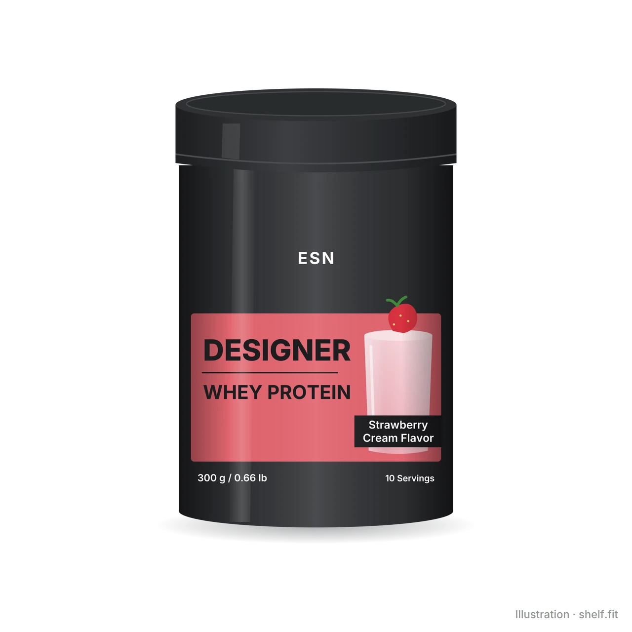 Illustration: Dose ESN Designer Whey Strawberry Cream