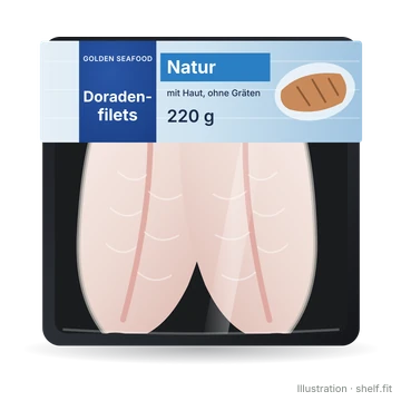 Illustration: Schale Golden Seafood Doradenfilets Natur, 220 g