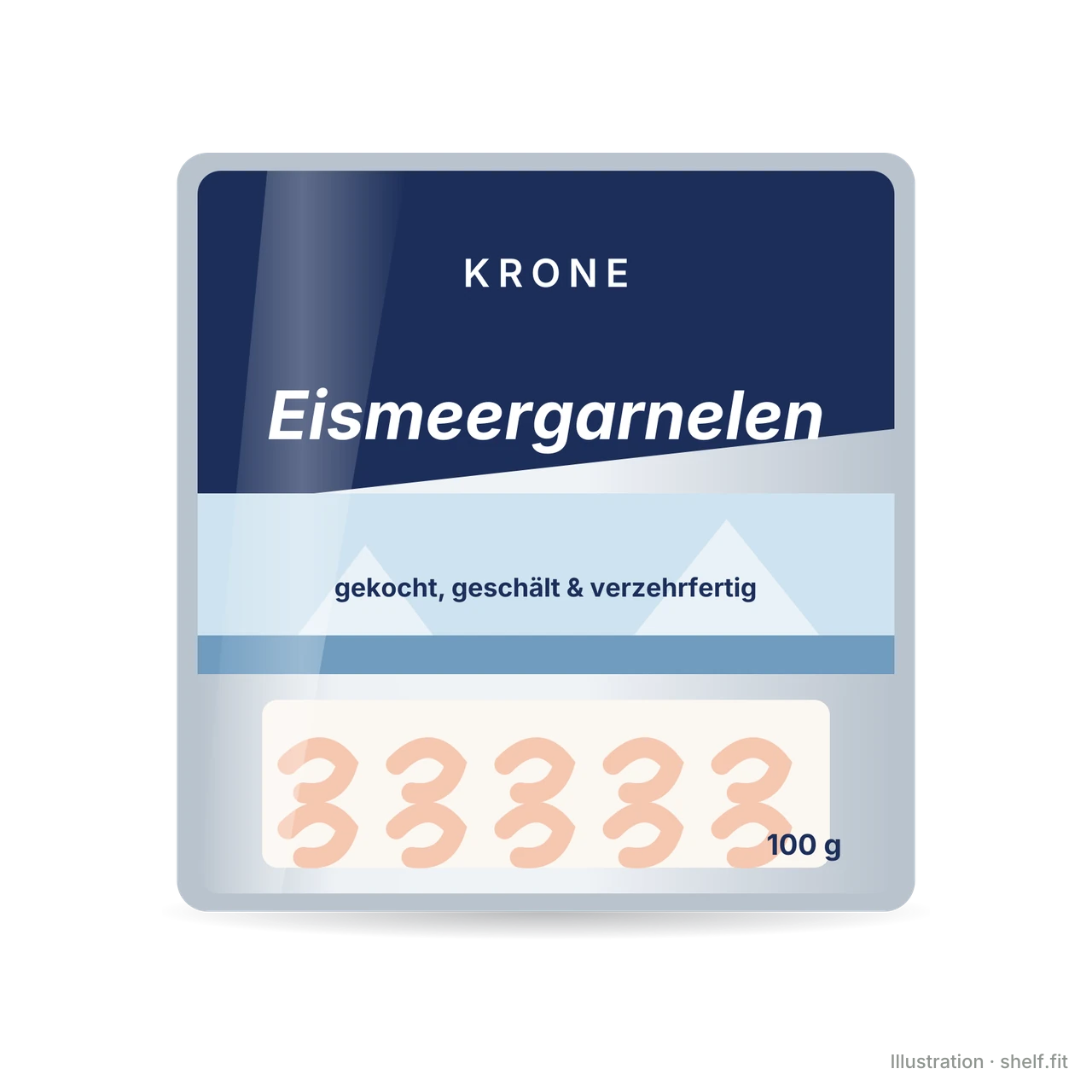 Illustration: Eismeergarnelen, gekocht & geschält