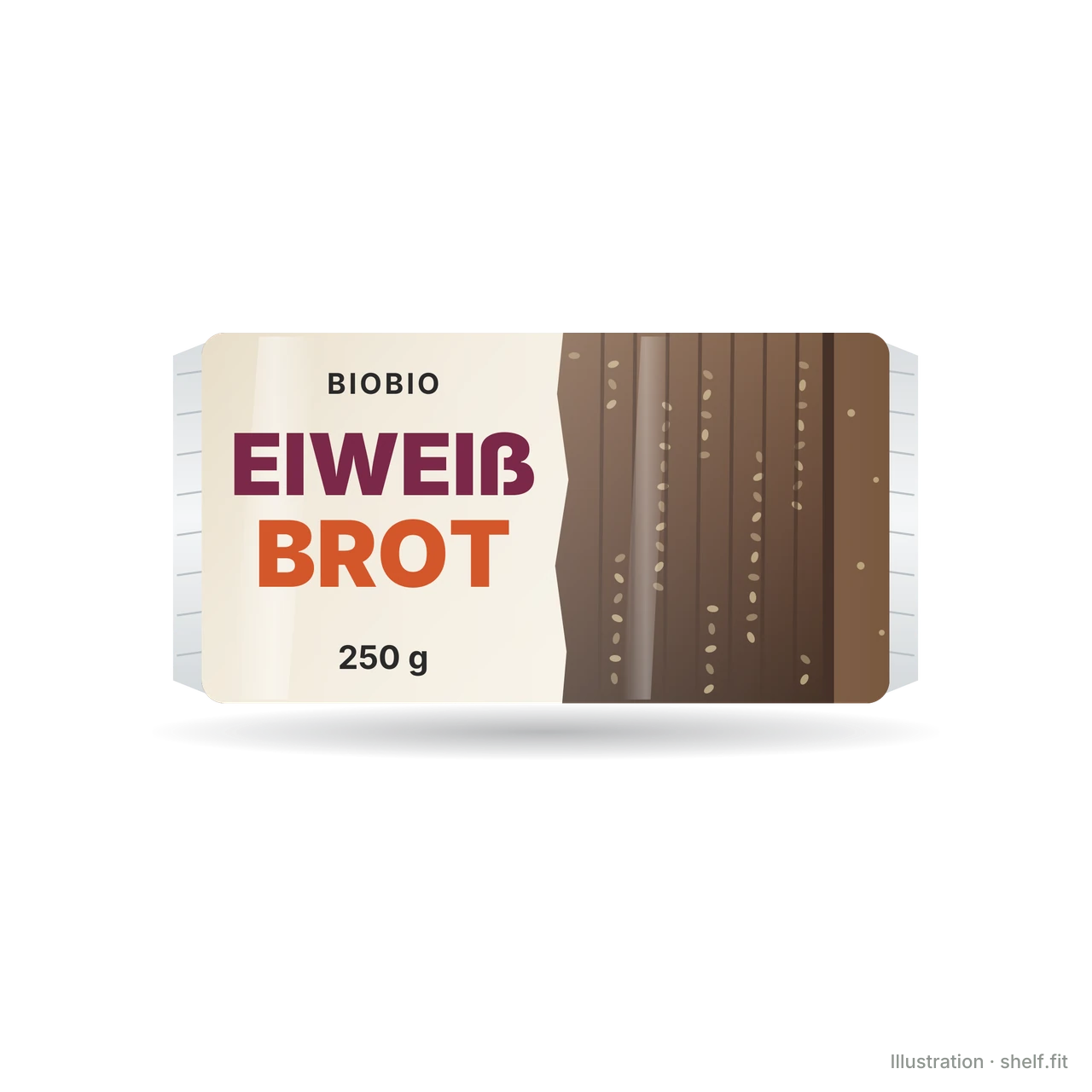Illustration: Packung BioBio Eiweiß Brot