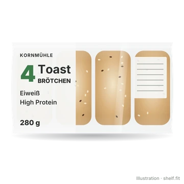 Illustration: Beutel Kornmühle Eiweiß Toastbrötchen High Protein, 280 g