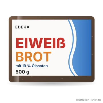 Illustration: Packung EDEKA Herzstücke Eiweißbrot, 500 g