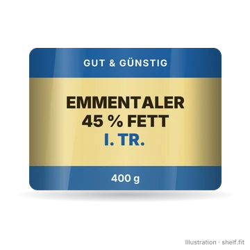 Illustration: Emmentaler 45 % Fett i. Tr.