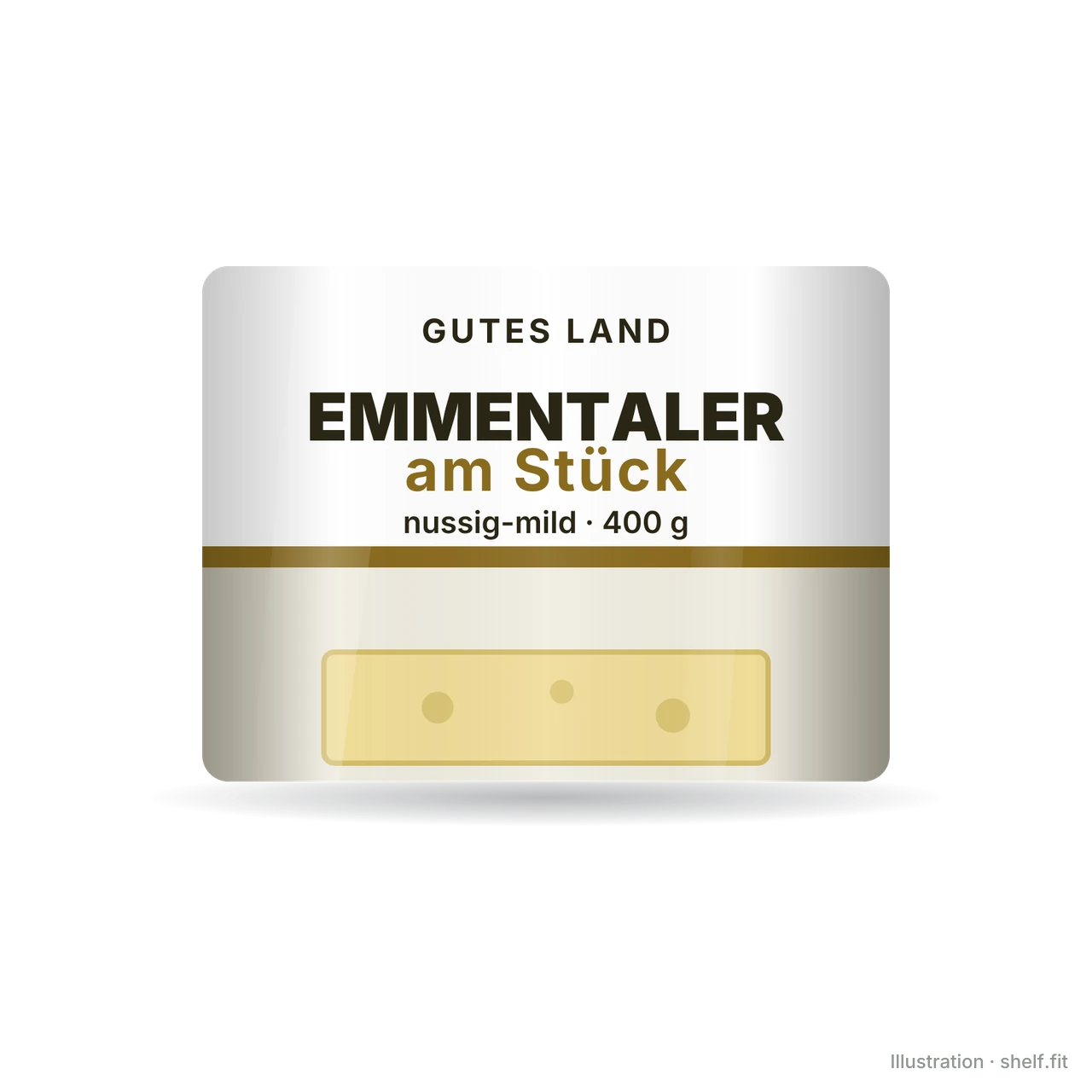 Illustration: Emmentaler am Stück, nussig-mild