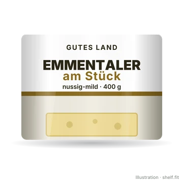 Illustration: Emmentaler am Stück, nussig-mild