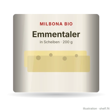 Illustration: Bio Emmentaler in Scheiben