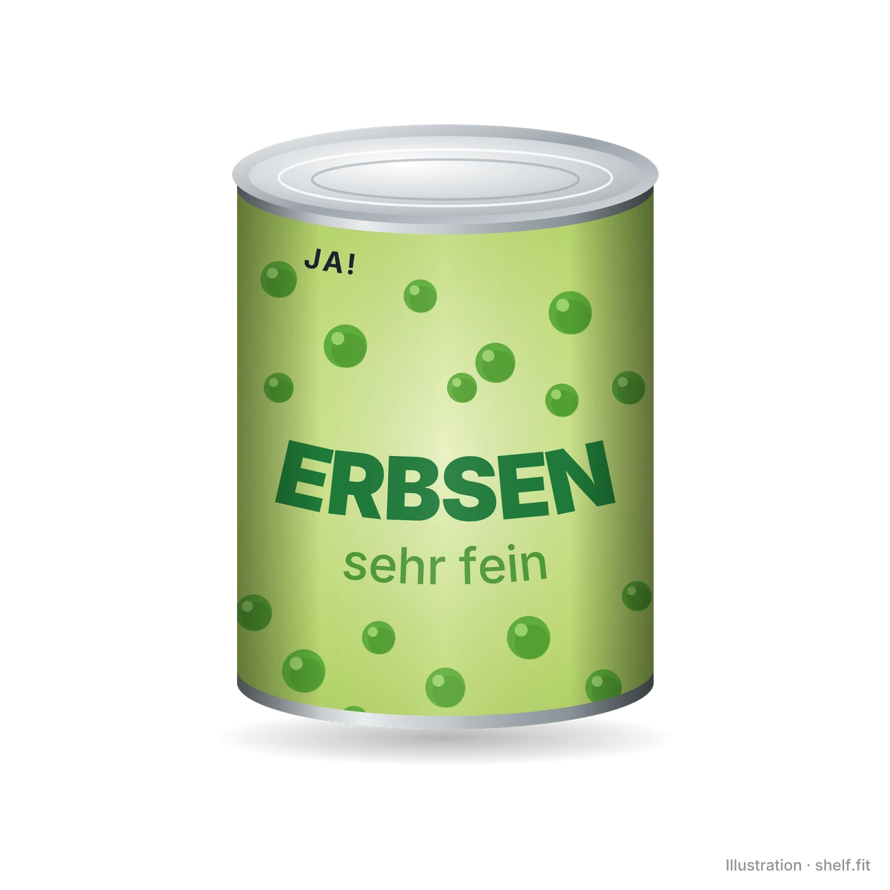 Illustration: Dose ja! Erbsen sehr fein, 400-g-Dose