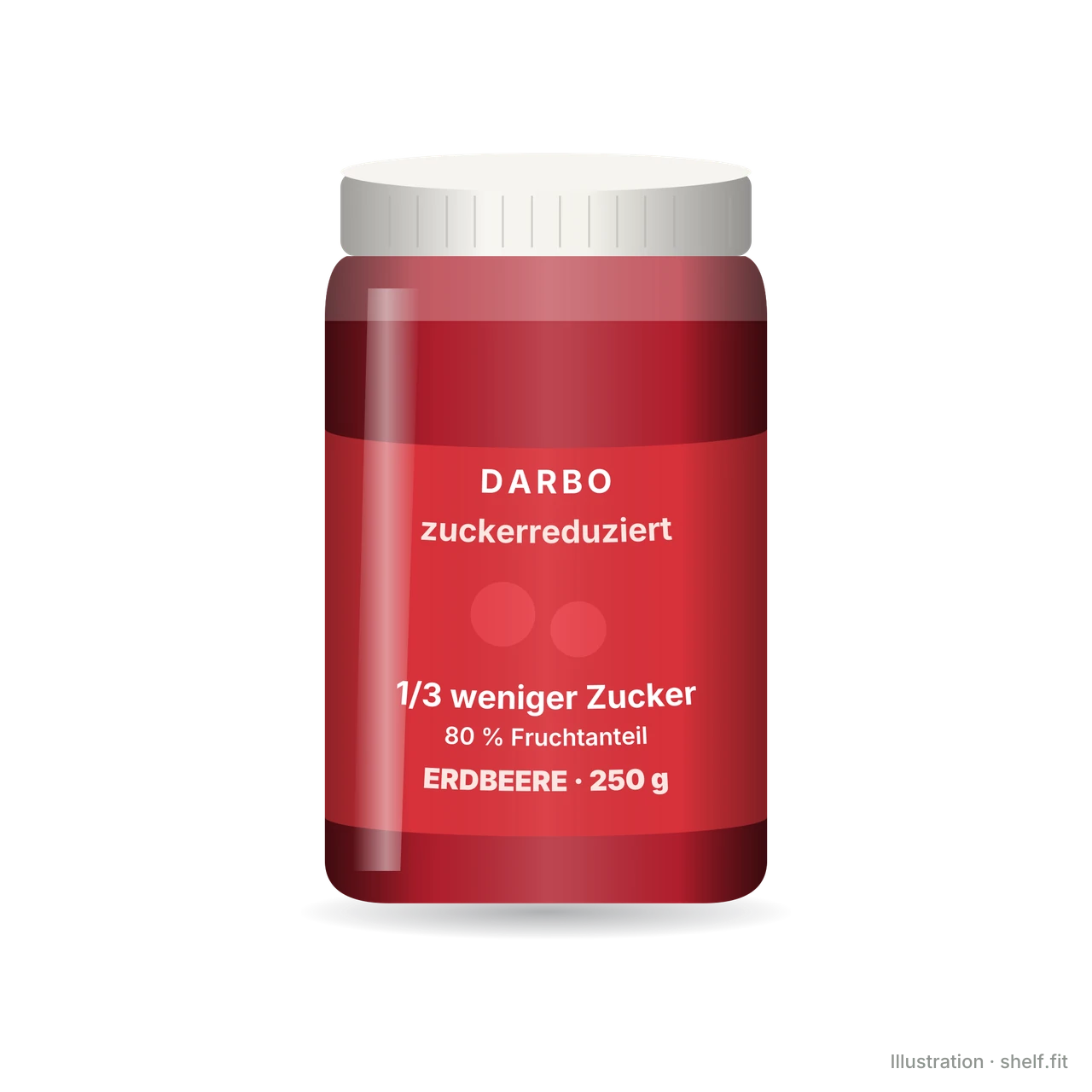 Illustration: Fruchtaufstrich zuckerreduziert Erdbeere