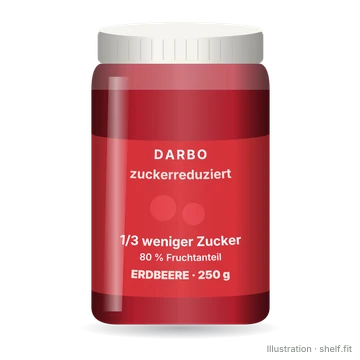 Illustration: Fruchtaufstrich zuckerreduziert Erdbeere