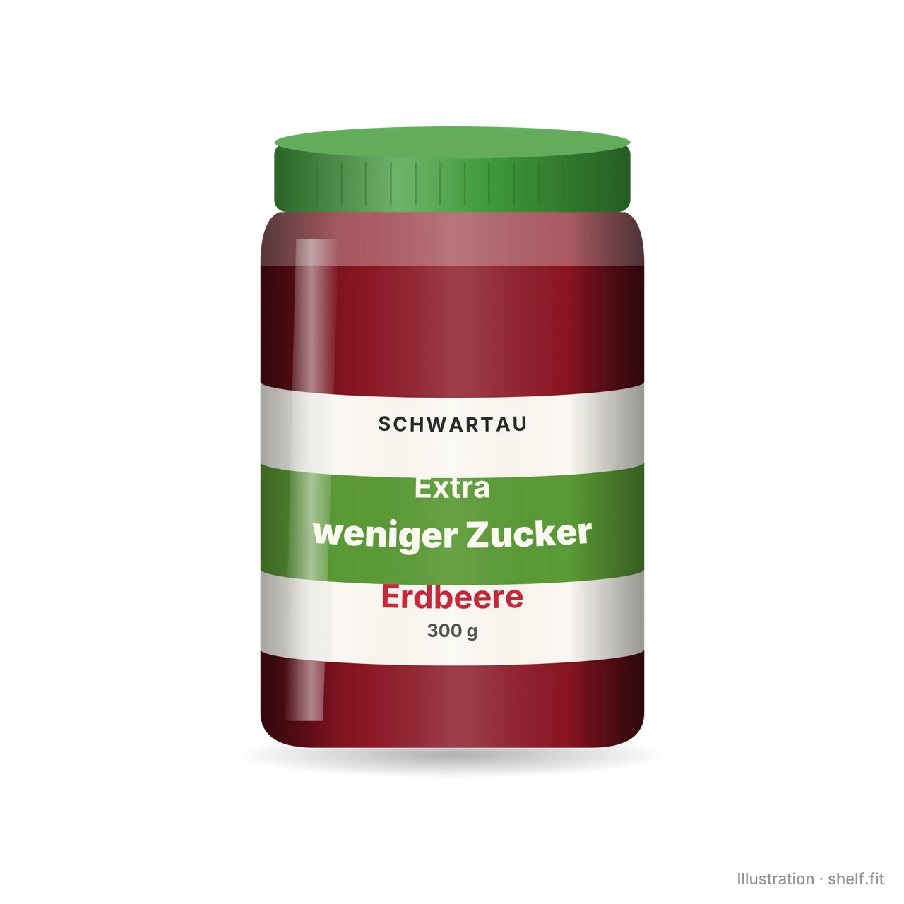Illustration: Extra weniger Zucker Erdbeere