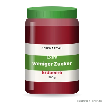 Illustration: Extra weniger Zucker Erdbeere
