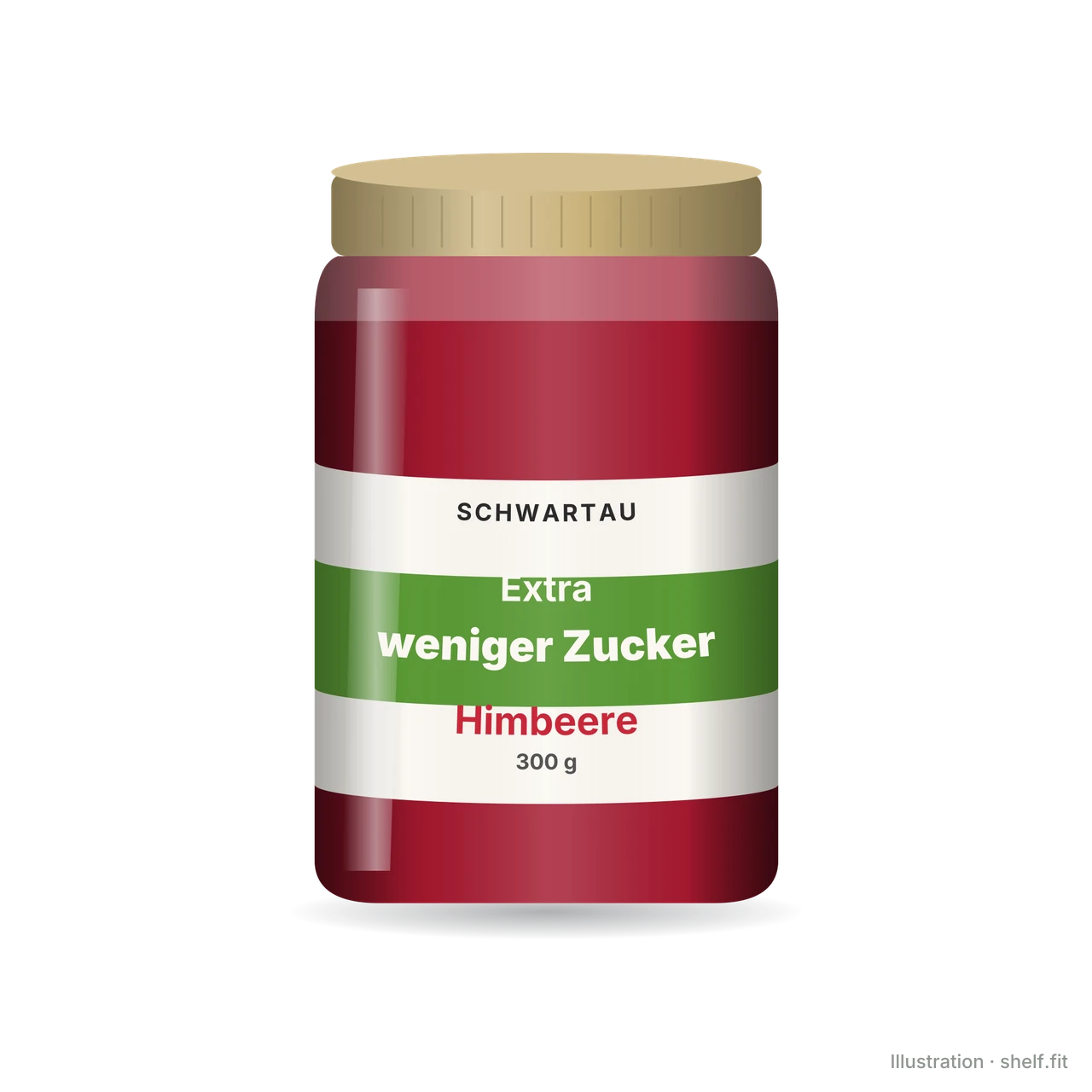 Illustration: Extra weniger Zucker Himbeere