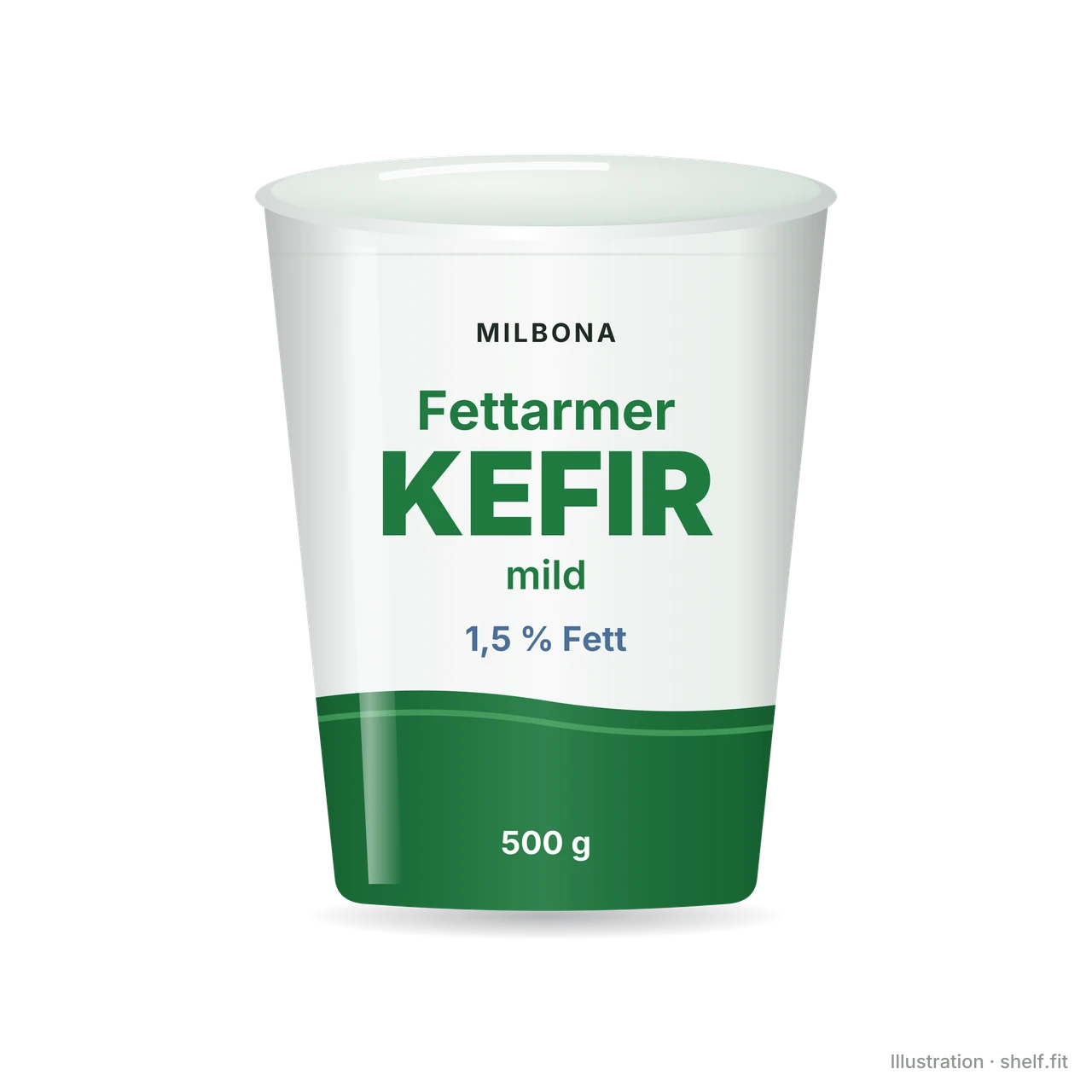 Illustration: Flasche Milbona Fettarmer Kefir mild 1,5 % Fett
