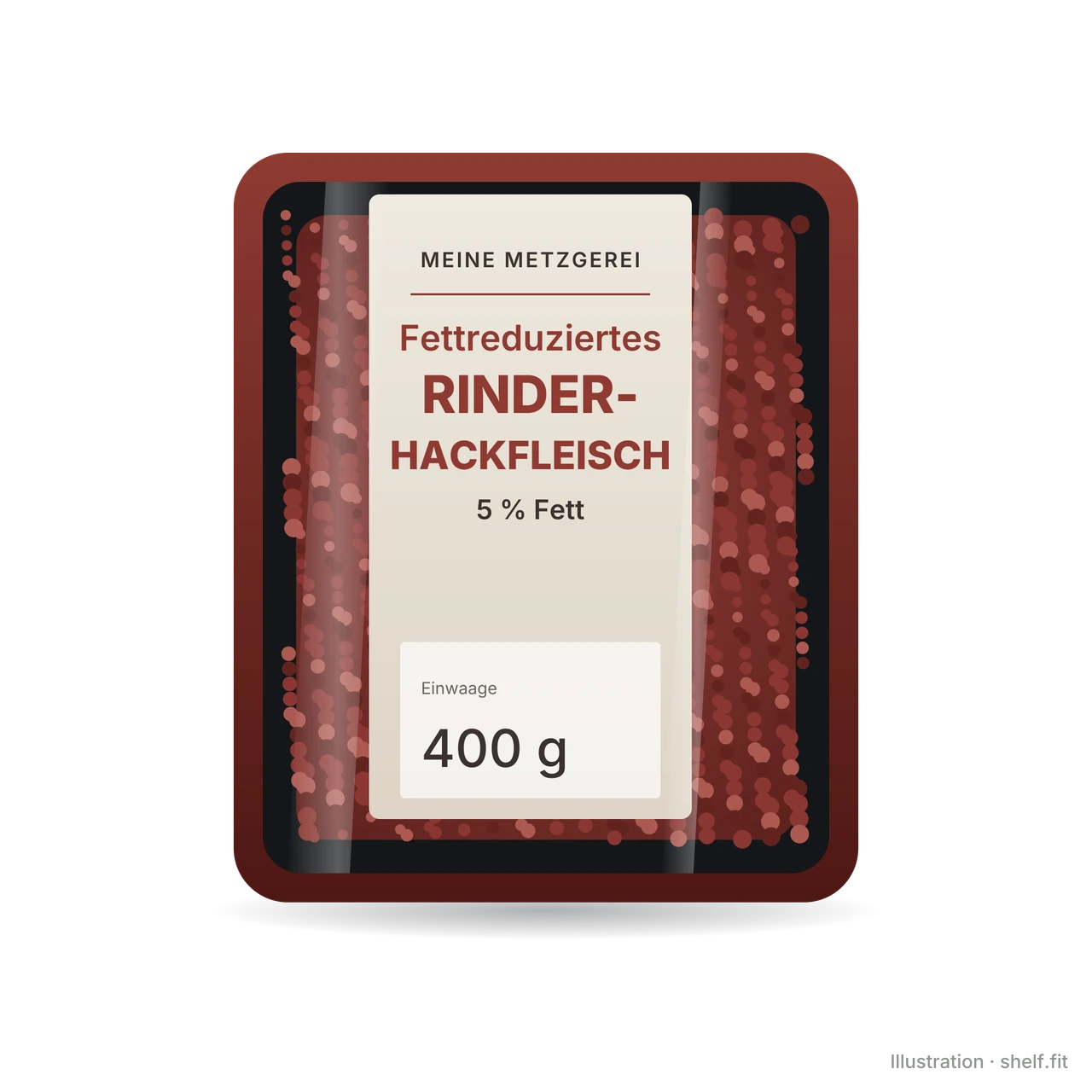 Illustration: Schale meine Metzgerei Fettreduziertes Rinderhackfleisch, 400 g