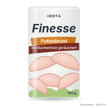 Illustration: Packung Herta Finesse Putenbrust geräuchert, 100 g