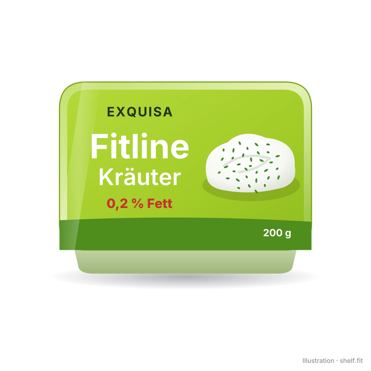 Illustration: Becher Exquisa Fitline Kräuter Frischkäse 0,2 % Fett, 200 g
