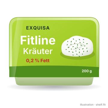Illustration: Becher Exquisa Fitline Kräuter Frischkäse 0,2 % Fett, 200 g