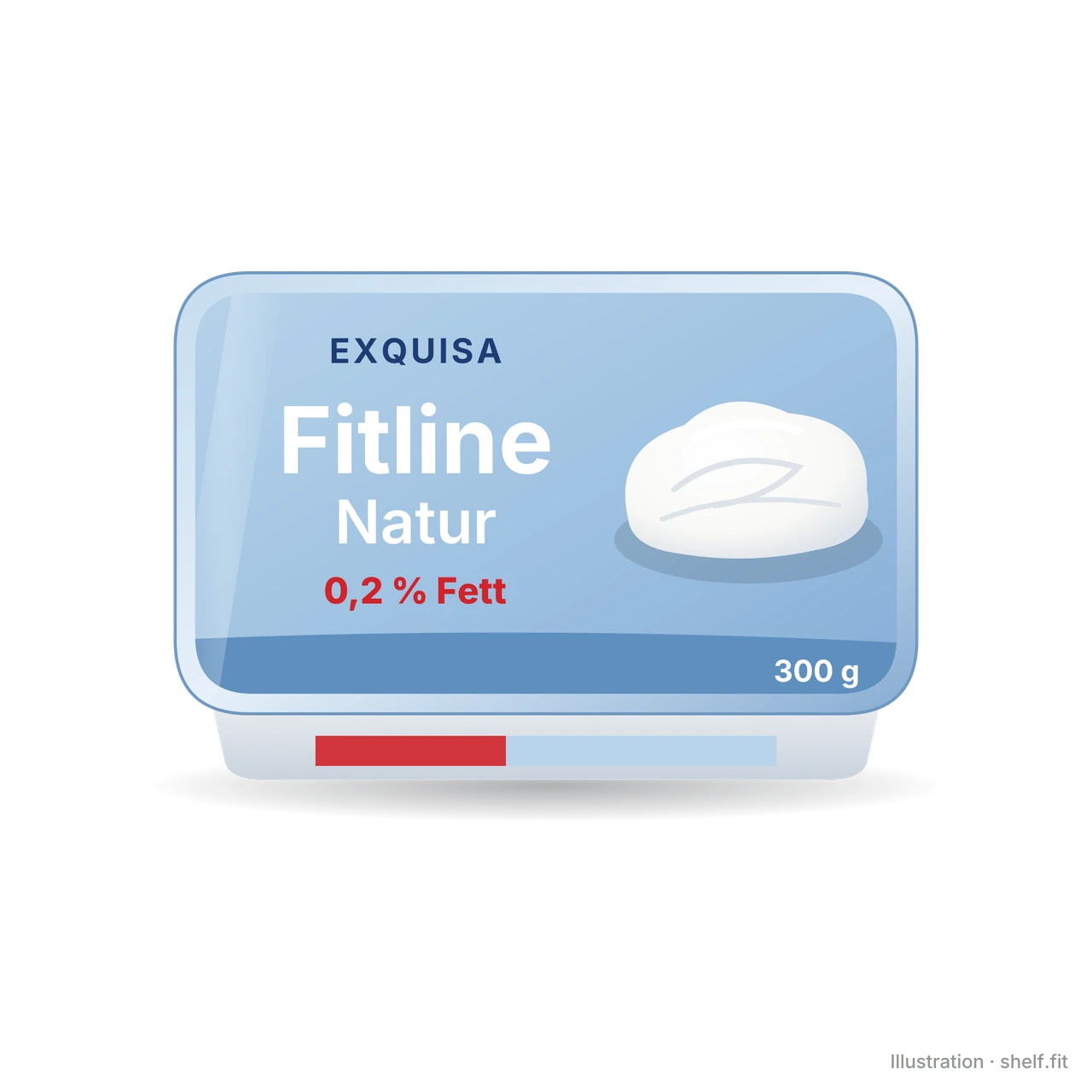 Illustration: Schale Exquisa Fitline Natur Frischkäse 0,2 % Fett, 300 g