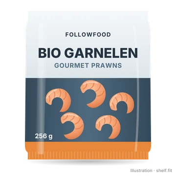 Illustration: Beutel followfood Bio Garnelen Gourmet Prawns, 256 g