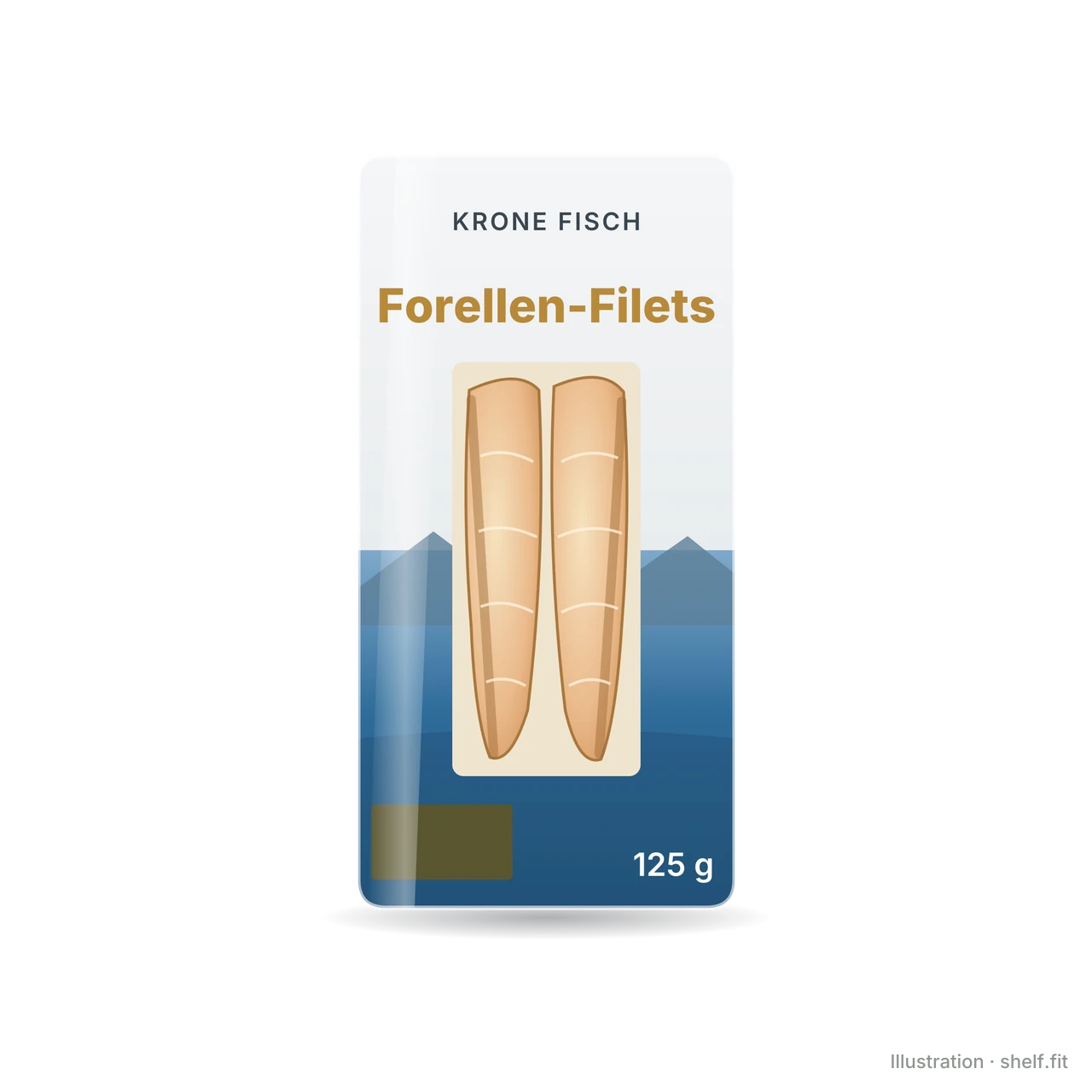 Illustration: Packung Krone Forellen-Filets, 125 g
