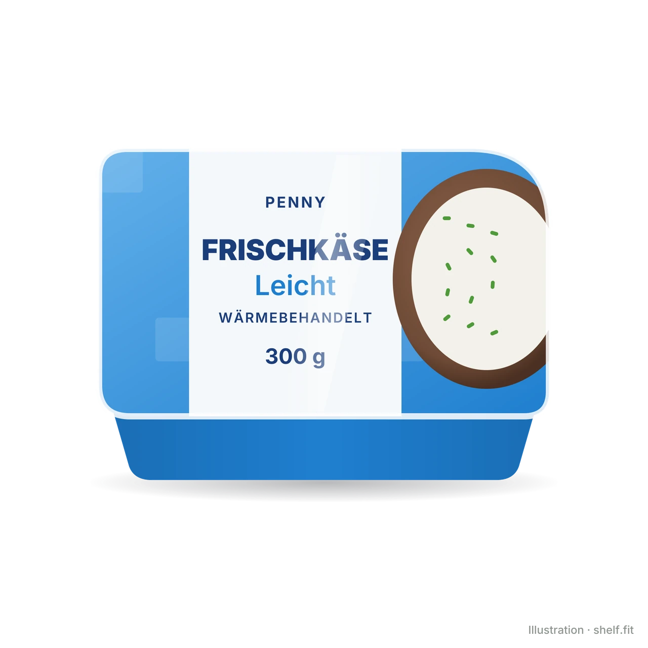 Illustration: Becher Penny Frischkäse Leicht, 300-g-Becher