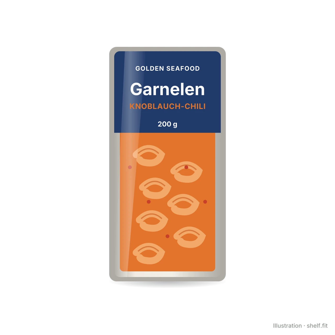 Illustration: Schale Golden Seafood Garnelen Knoblauch-Chili, 200 g