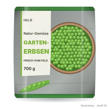 Illustration: Beutel iglo Natur-Gemüse Garten-Erbsen, 700 g