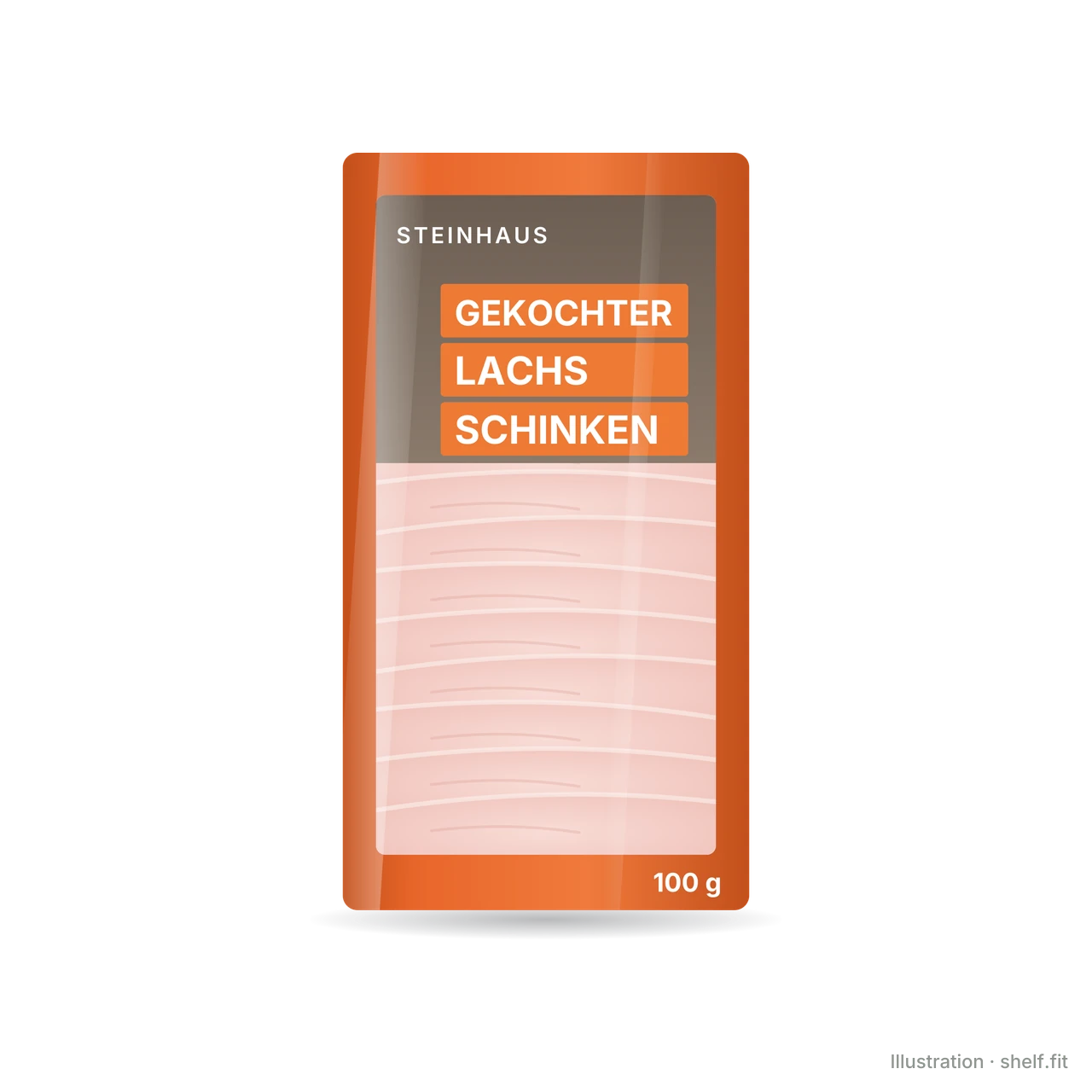 Illustration: Packung Steinhaus Gekochter Lachsschinken, 100 g