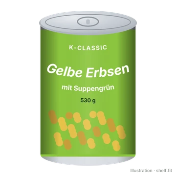 Illustration: Gelbe Erbsen mit Suppengrün