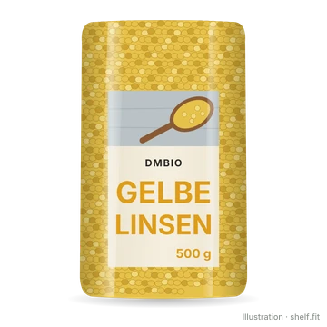 Illustration: Packung dmBio Gelbe Linsen, 500-g-Packung