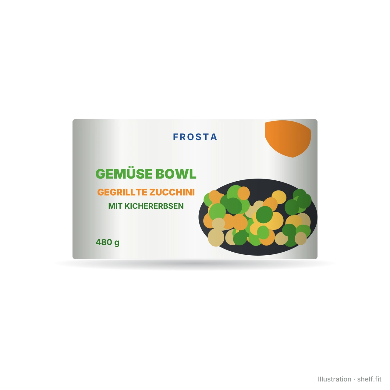Illustration: Gemüse Bowl Gegrillte Zucchini mit Kichererbsen