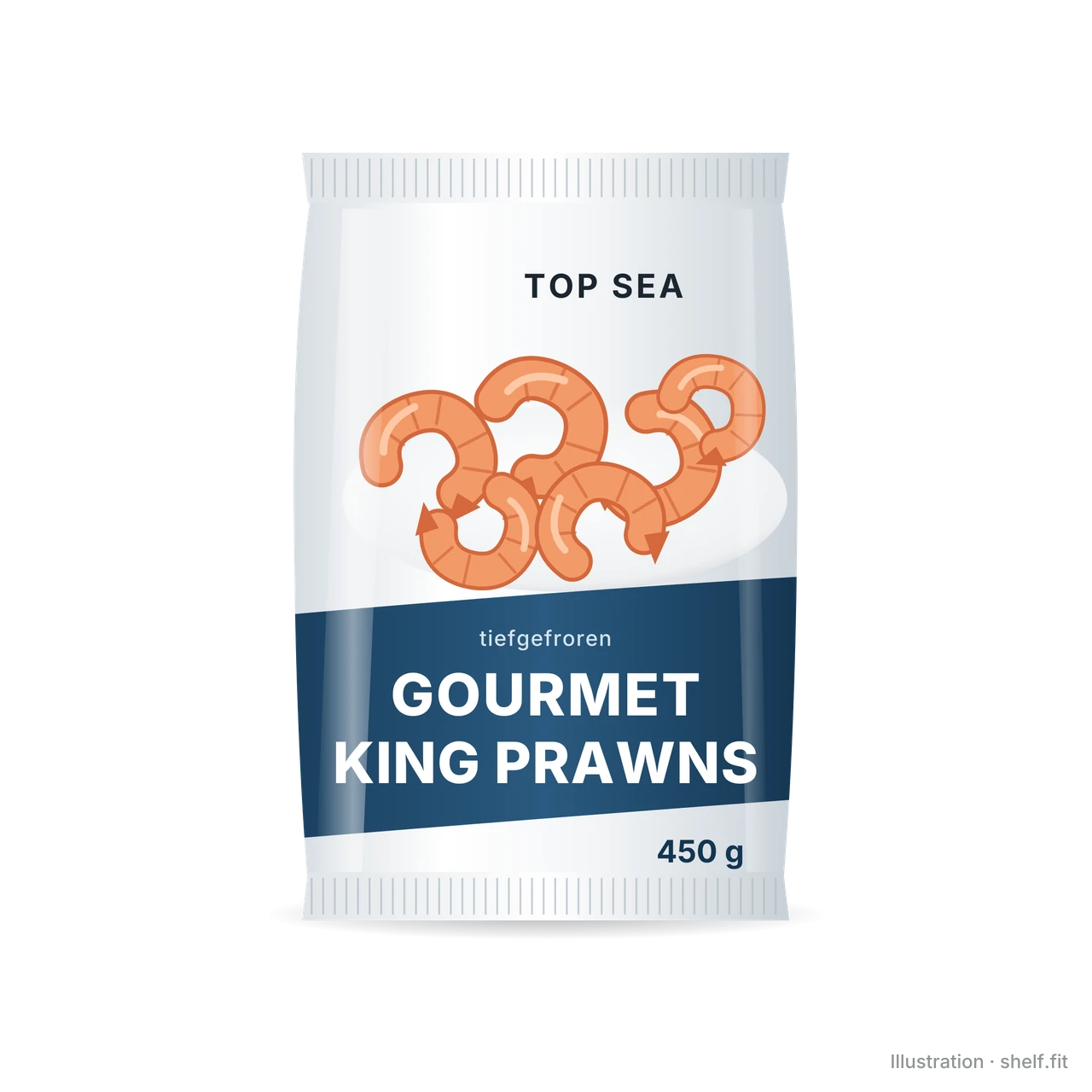 Illustration: Top Sea Gourmet King Prawns bag, 450 g