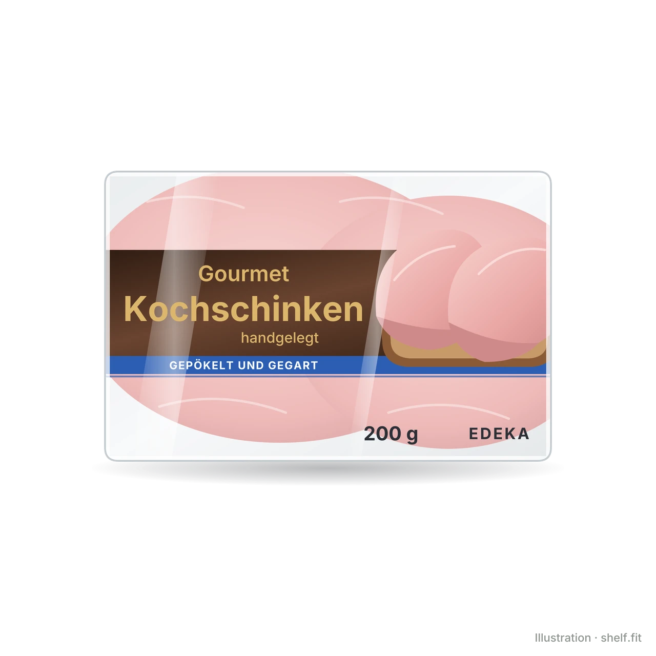 Illustration: Packung EDEKA Gourmet Kochschinken, 200-g-Packung