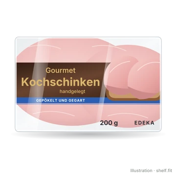 Illustration: Packung EDEKA Gourmet Kochschinken, 200-g-Packung