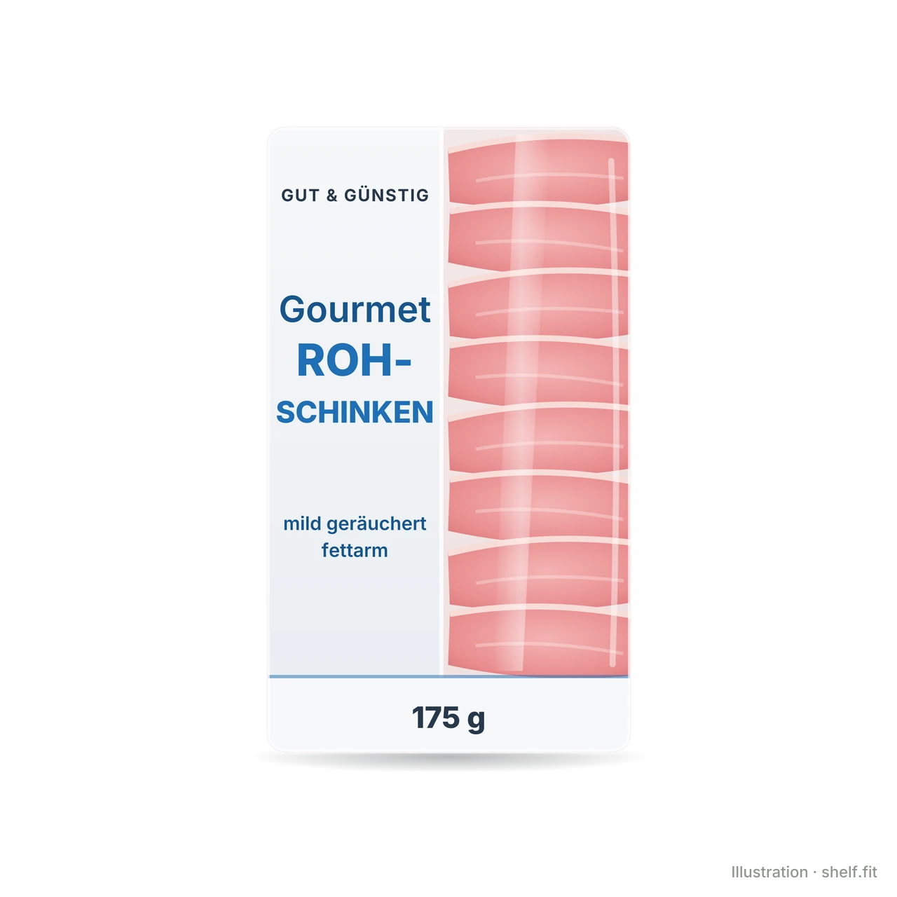 Illustration: Gut & Günstig Gourmet Raw Ham Low Fat pack, 175 g