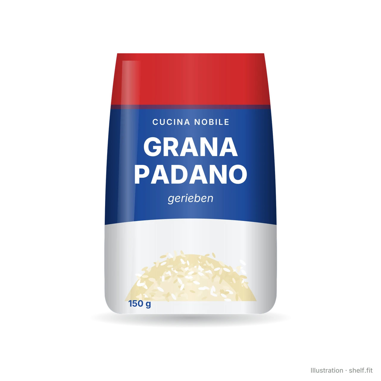 Illustration: Beutel Cucina Nobile Grana Padano, gerieben, 150 g