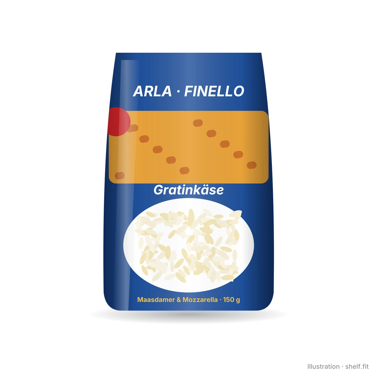 Illustration: Finello Gratinkäse, gerieben
