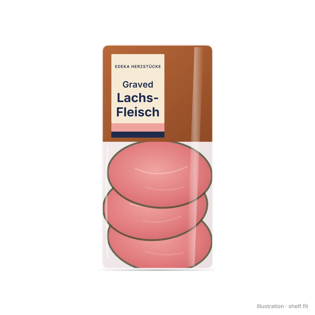 Illustration: Schale EDEKA Herzstücke Graved Lachsfleisch, 80 g