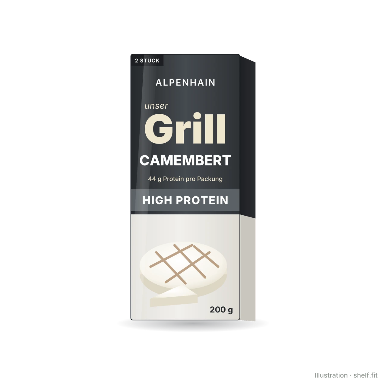 Illustration: Alpenhain High Protein grilling Camembert box, 200 g