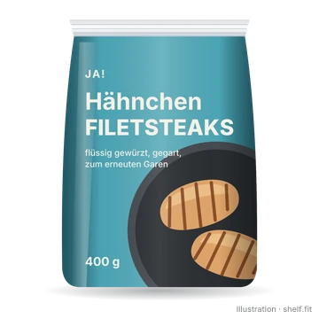 Illustration: Beutel ja! Hähnchen Filetsteaks, 400 g