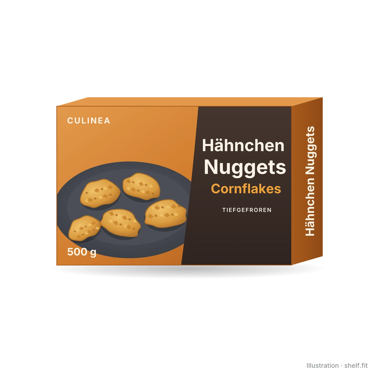 Illustration: Schachtel Culinea Hähnchen-Nuggets Cornflakes, 500 g