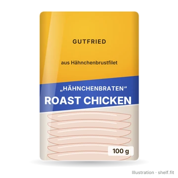 Illustration: Packung Gutfried Hähnchenbraten Roast Chicken, 100 g