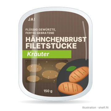 Illustration: ja! Chicken Breast Fillet Pieces, Herb pack, 150 g pack