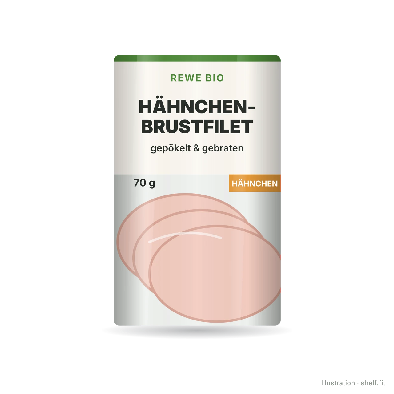 Illustration: REWE Bio Chicken Breast Fillet, Cured & Roasted pack, 70 g