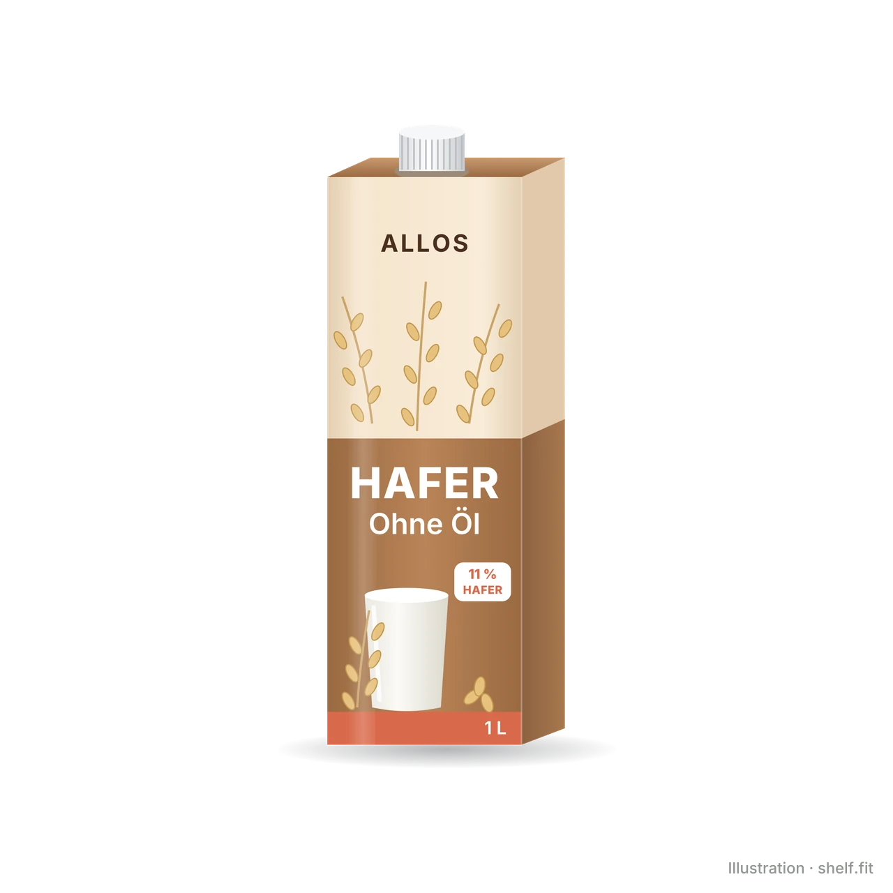 Illustration: Packung ALLOS Haferdrink Ohne Öl, 1 l