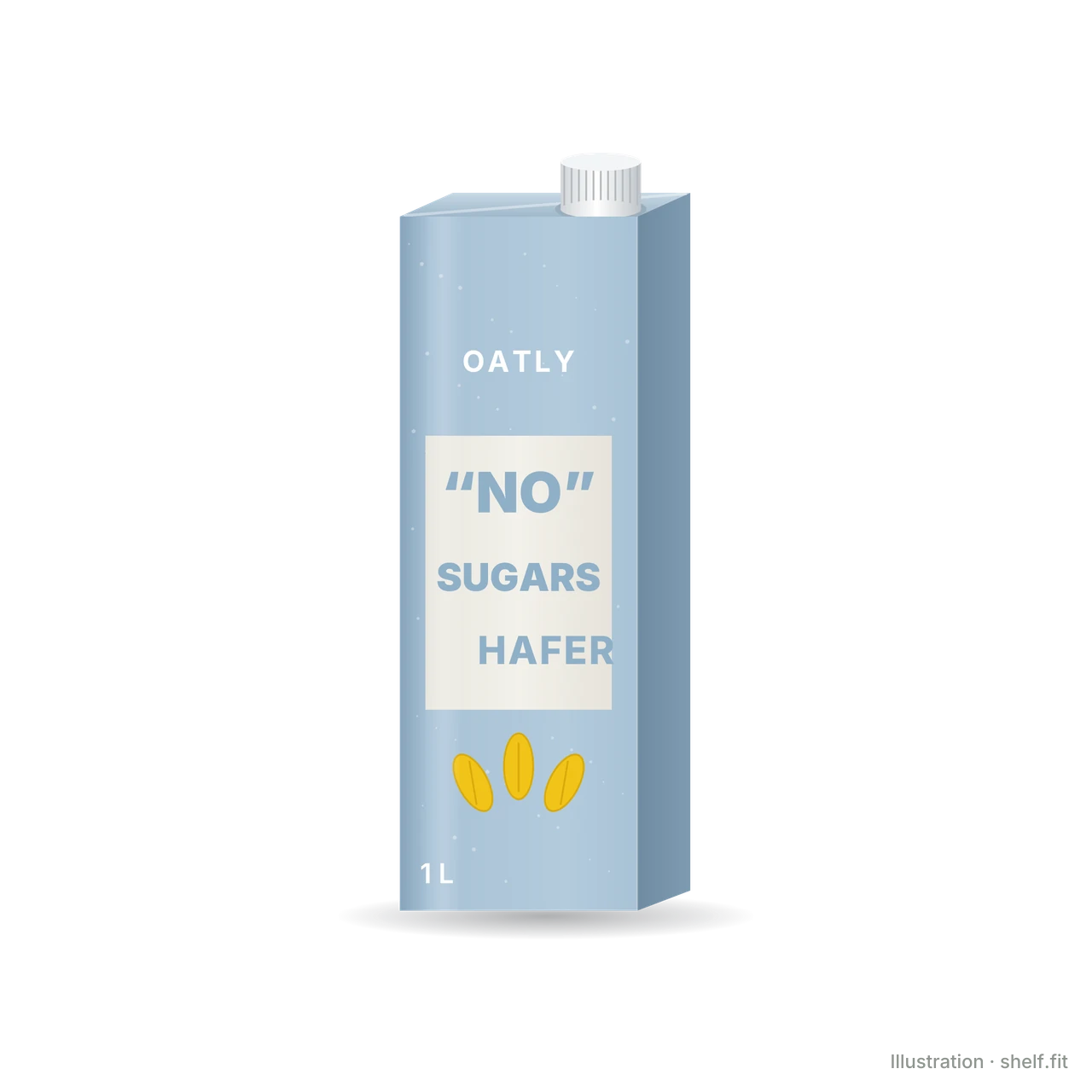 Illustration: Packung Oatly Haferdrink Ohne Zucker, 1 l