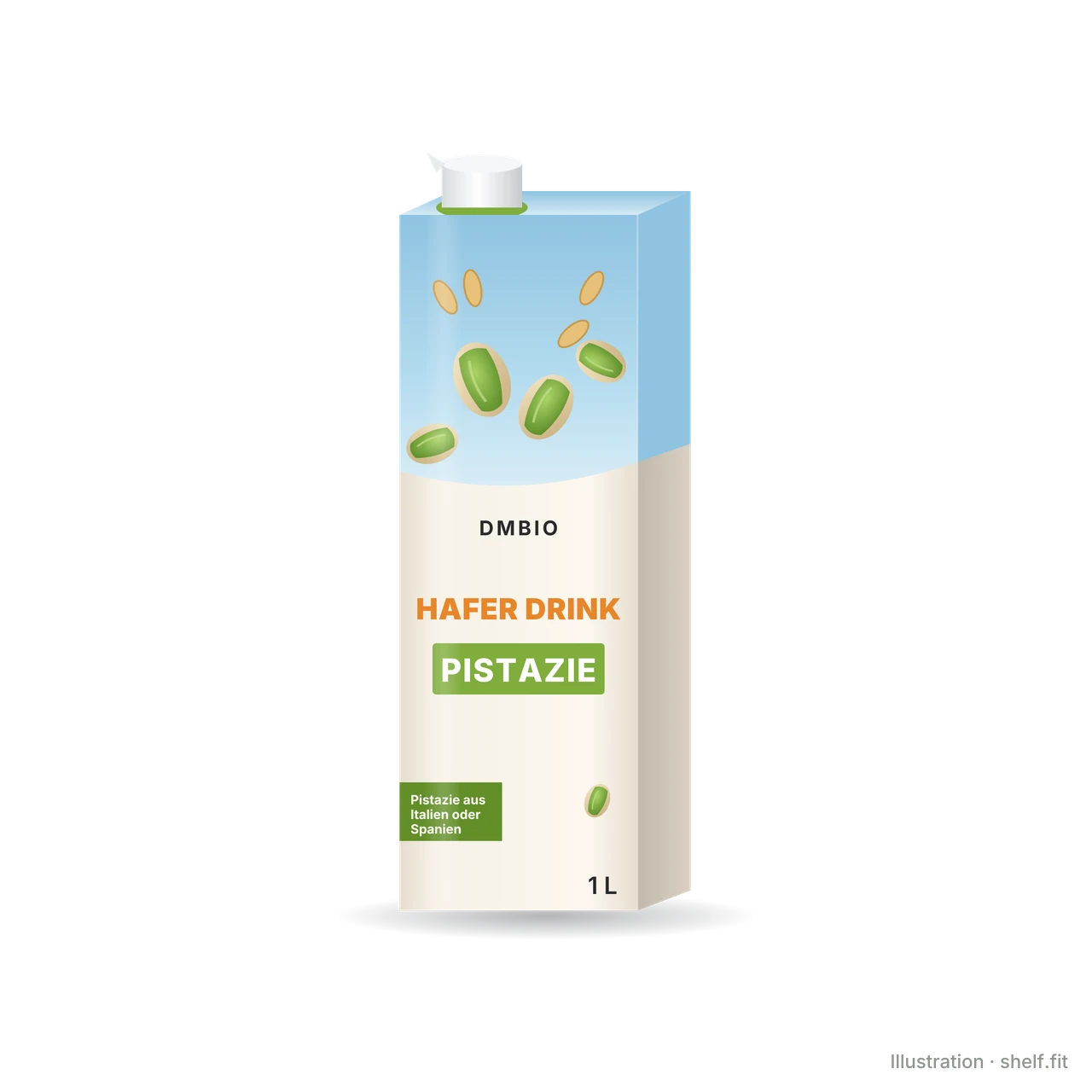 Illustration: Packung dmBio Haferdrink Pistazie, 1 l