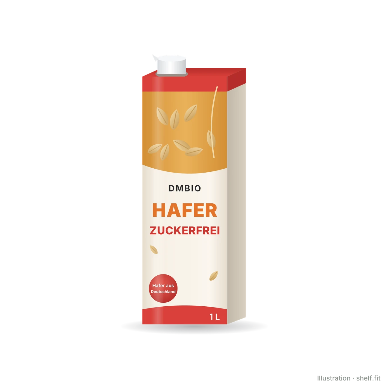 Illustration: Packung dmBio Haferdrink Zuckerfrei, 1 l