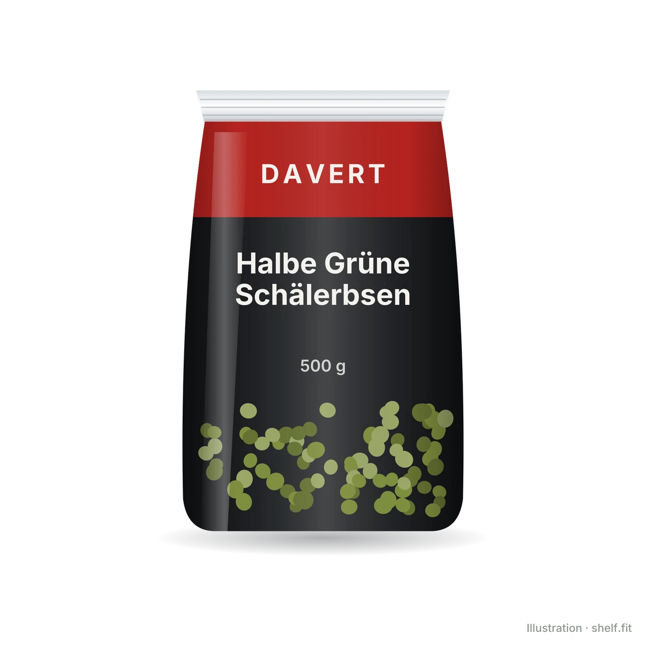 Illustration: Halbe Grüne Schälerbsen